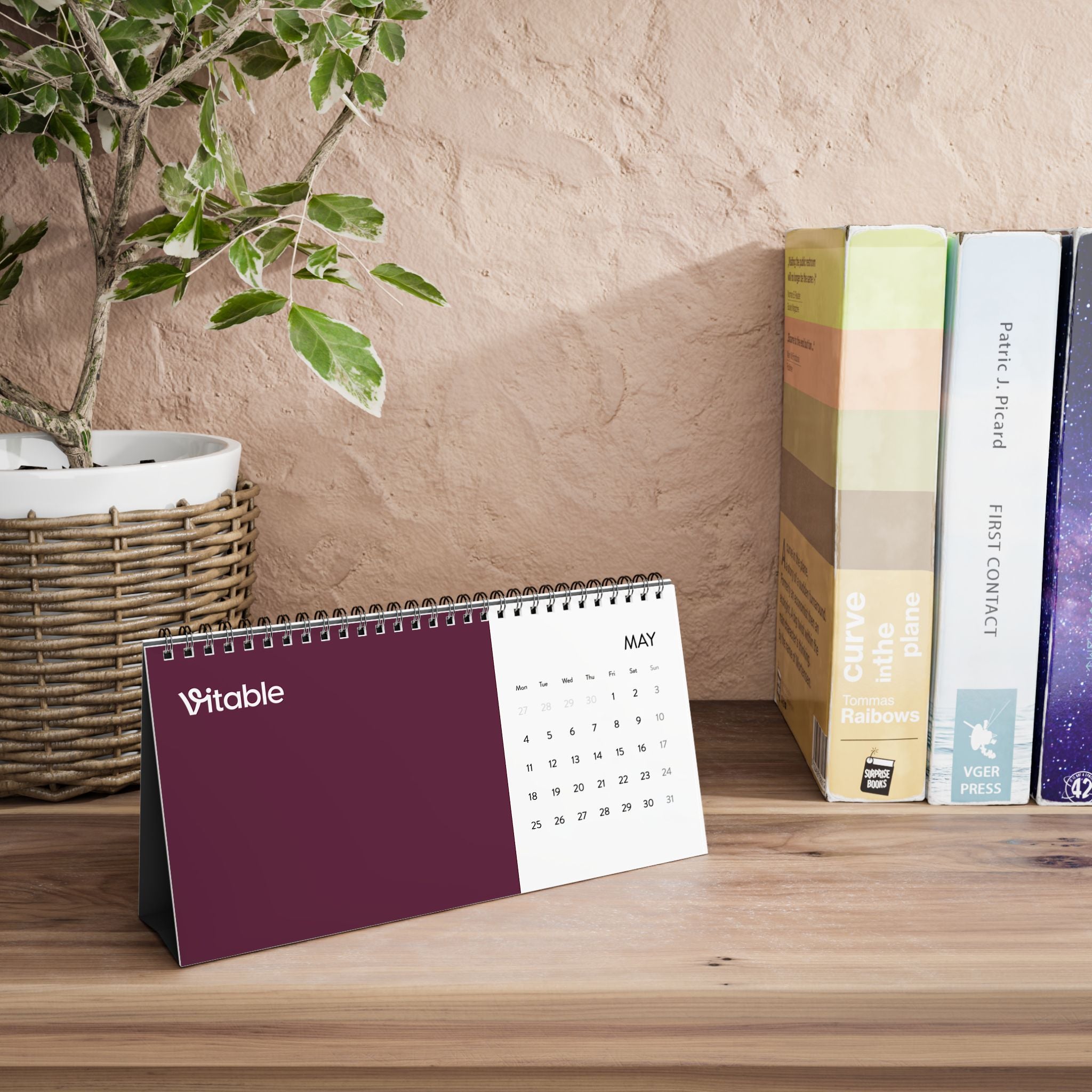 Simplex Desk Calendar (2026 grid)