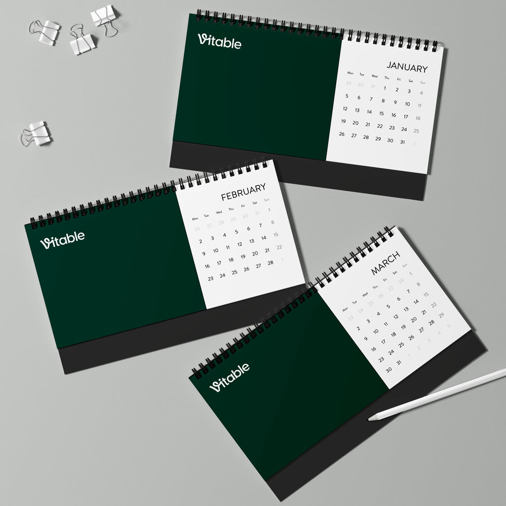 Simplex Desk Calendar (2026 grid)